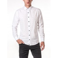 Мъжка риза SLIM fit с геометрични мотиви
